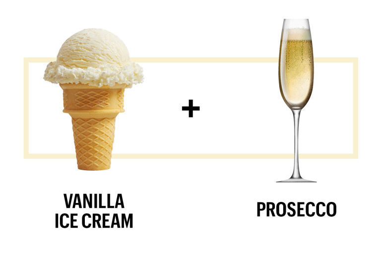 Vanilla ice cream pairs nicely with Prosecco. 