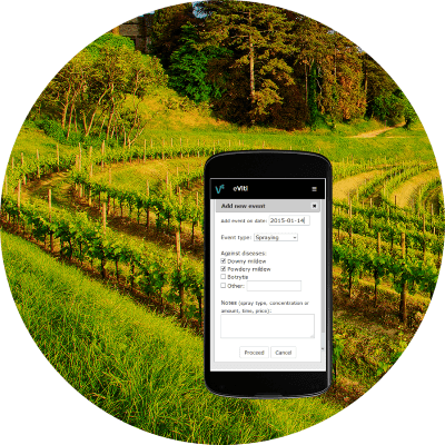 Administración de su viñedo desde su teléfono móvil